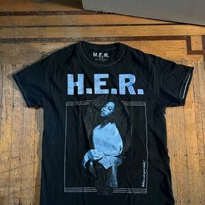 Black and Blue "H.E.R." Short Sleeve Tee